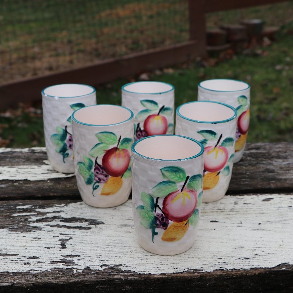 Vintage 1960s Japanese Fruit Cups Sake Tea Set
